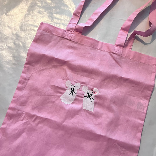 Mickey and Minnie ghost tote bag