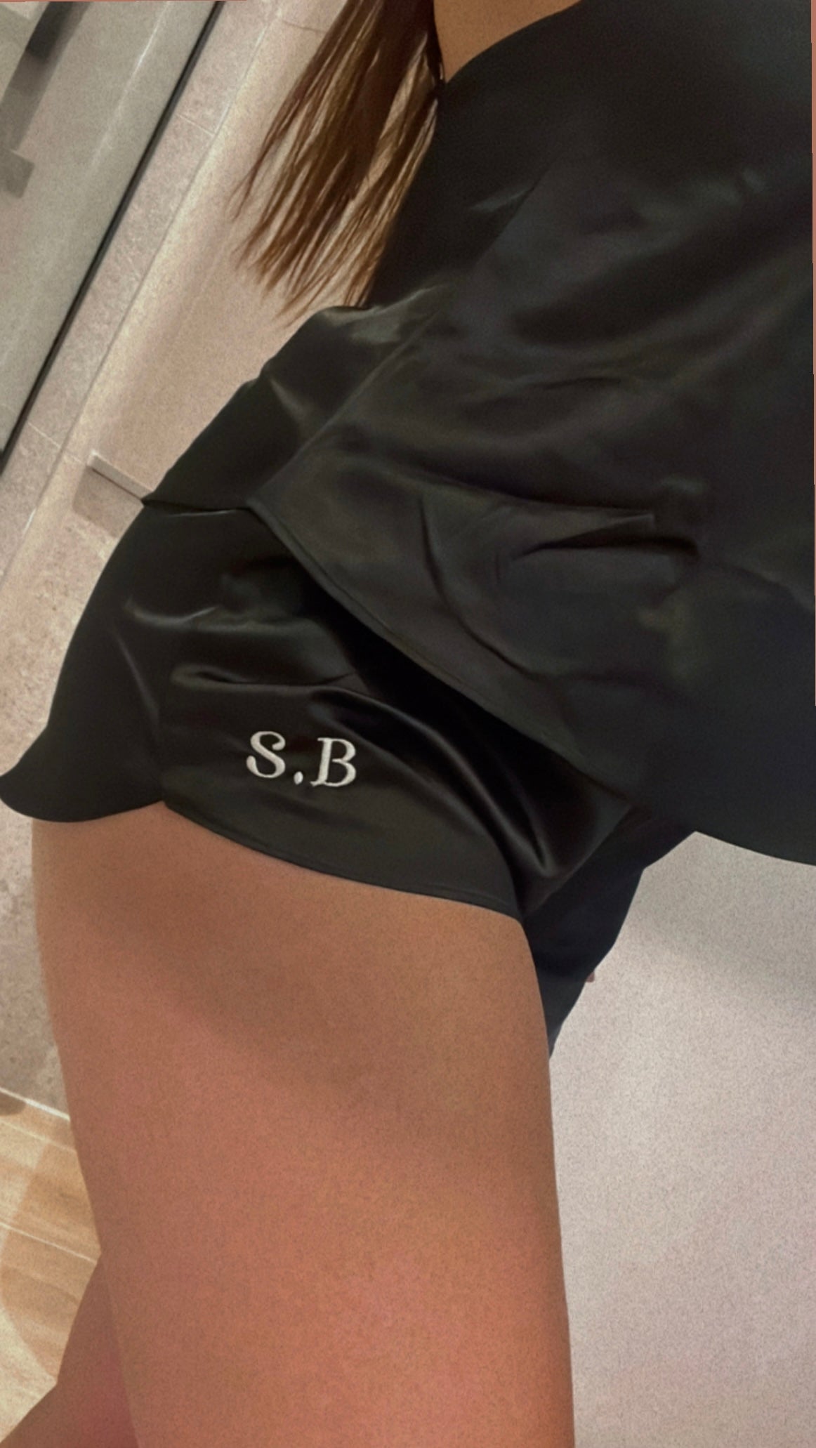 Personalised satin short pjs