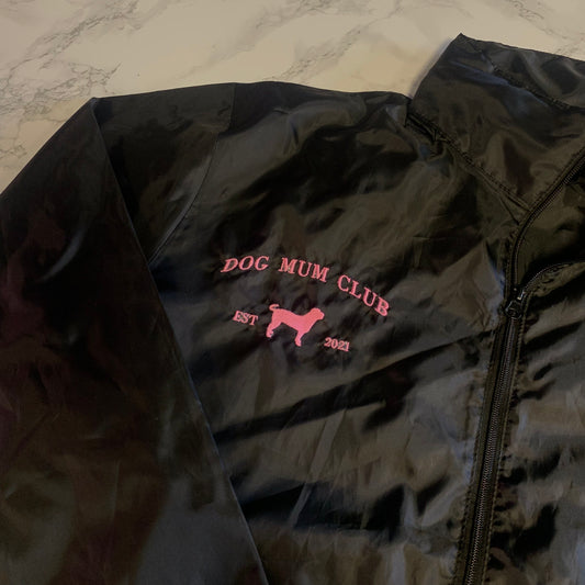 Personalised dog mum club windbreaker jacket