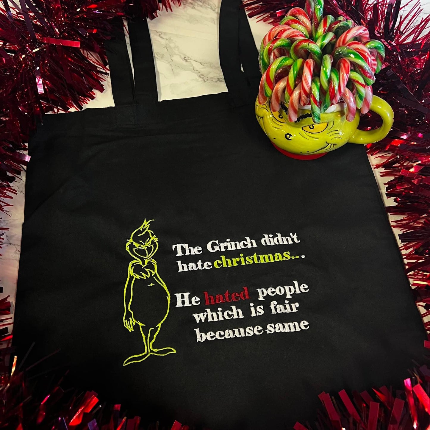 Grinch tote bag