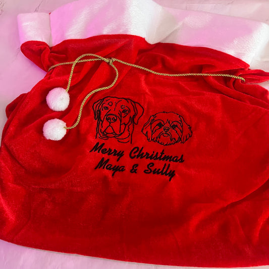 Pet Christmas Santa sack