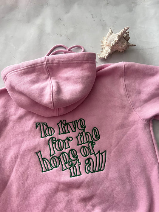 To live for the hope of it all - back embroidery